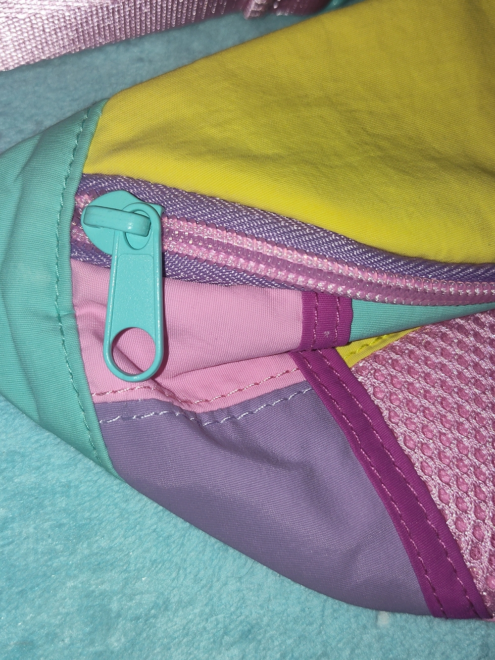 Place Pink Teal and Yellow Unicorn Kids Waist Bag - Picture 8 of 15